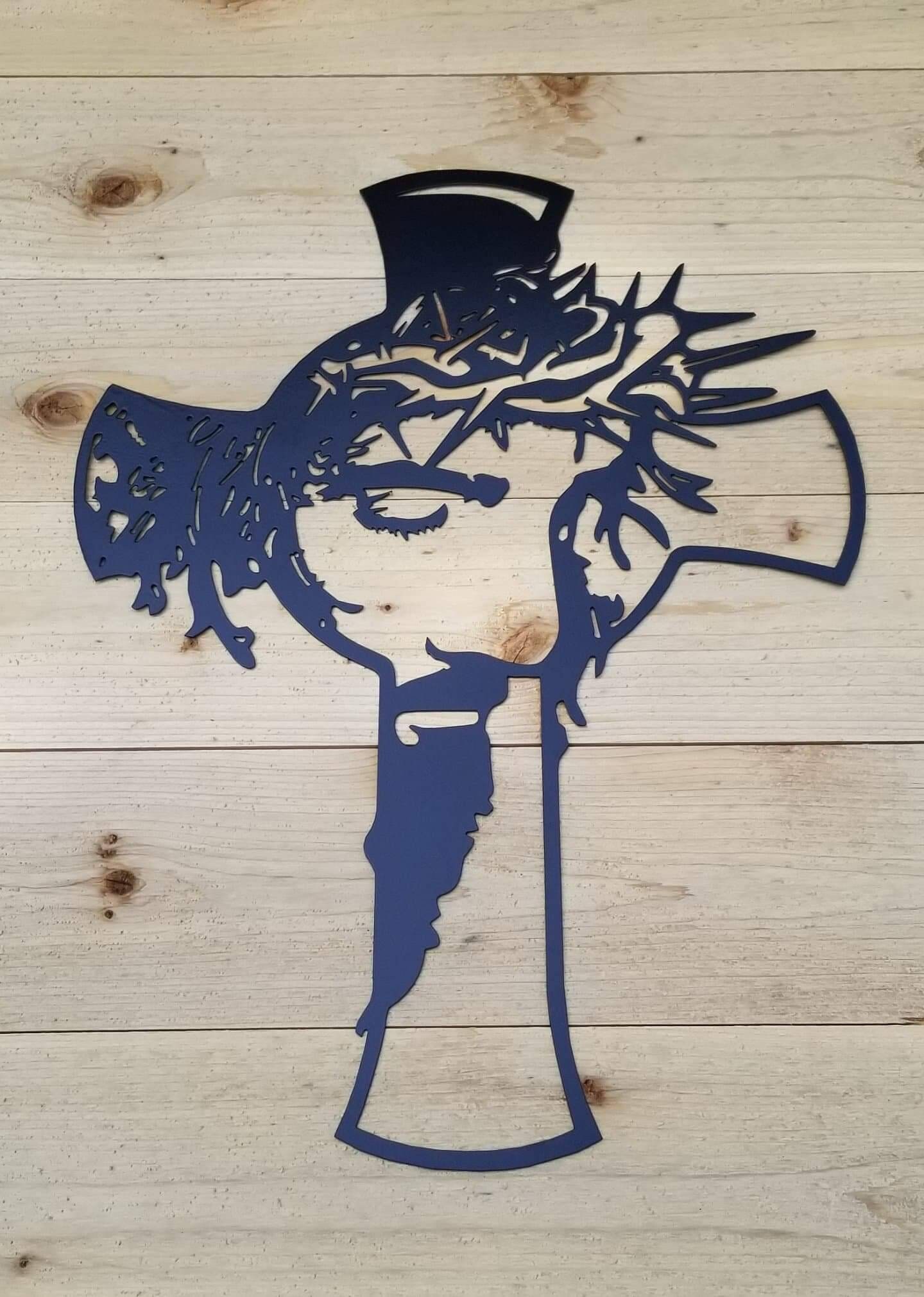 Metal Wall Sign Jesus Art Cross Art Metal Cross Church Etsy