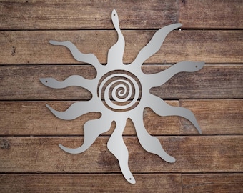 Metal Sun Wall Decor: Plasma Cut Steel, Home & Porch Art