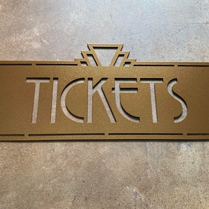 Retro Theater Tickets Metal Sign - Customizable Home Cinema Decor