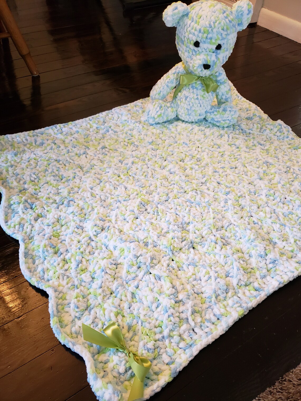 Baby Blanket with Matching Teddy BearThrow blanket Etsy