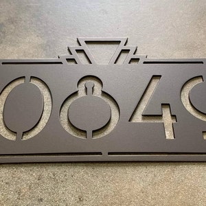 Retro Address Metal Sign - Unique Address Sign - Showstopper Address Wall Hanging Porch Sign - Custom House Numbers - New Home