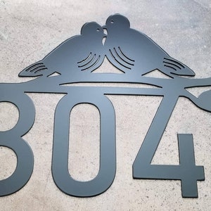 Lovebirds Custom Metal Address Sign, Metal Address Plaque, Address Number Sign, Address Sign, Porch Numbers, New Home, Christmas Gift
