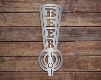 Metal Beer Tap Handle Sign: Man Cave Home Bar Decor
