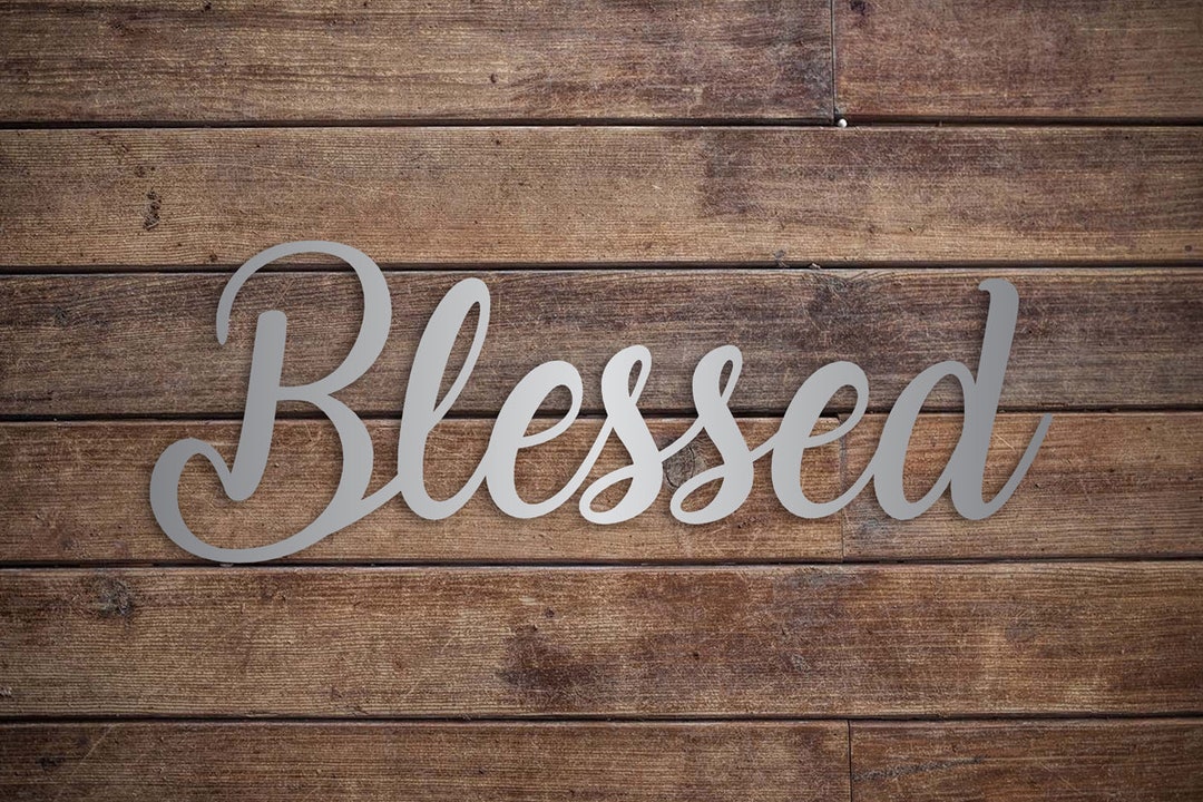 Blessed Metal Wall Decor, Blessed Whimsical Wall Hanging, Thankful Decor, Wedding, Housewarming