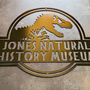 Jurassic Park Personalized Dinosaur T-rex Metal Name Sign, Wall Decor, Wall Hanging, Kid&#39;s Bedroom, Kid&#39;s Playroom, Nursery, Christmas Gift