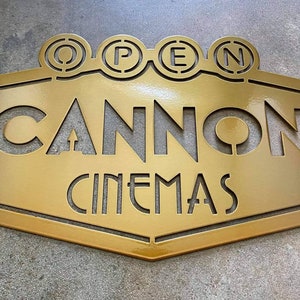 PERSONALIZED Open Cinemas Retro Movies Metal Sign - Home Theater Decor - Movies at Home  - Home Cinema Decor - Perfect Christmas Gift