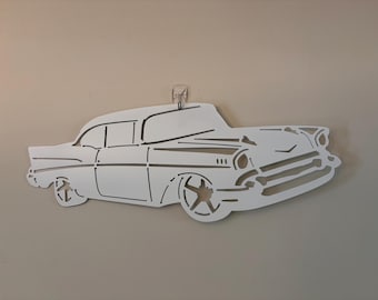 1957 Chevy Metal Sign: Classic Car Garage Wall Art