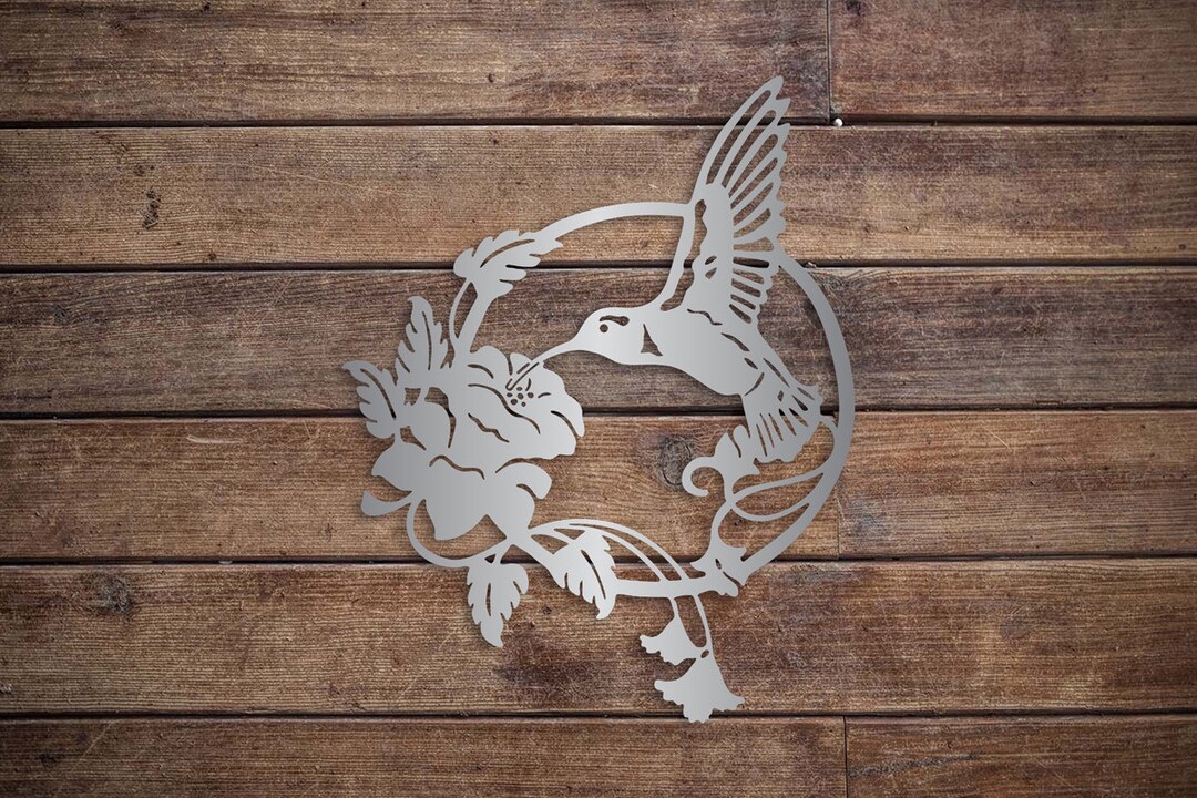 Hummingbird Metal Sign: Powder Coated Steel, Garden Decor - Etsy