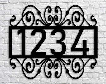 Custom Metal Address Sign: Powder Coated House Numbers Plaque