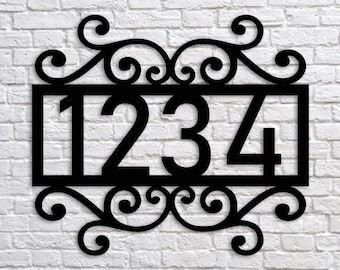 Custom Metal Address Sign: Powder Coated House Numbers