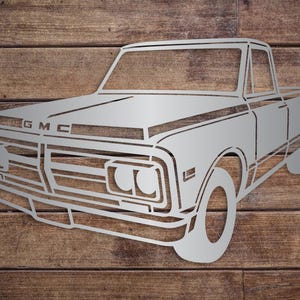 1970 GMC Truck Classic Vehicle Metal Sign, Man Cave Garage, Wall Hanging Car Lover, Car Show Gift for Him, Father&#39;s Day, Christmas Gift