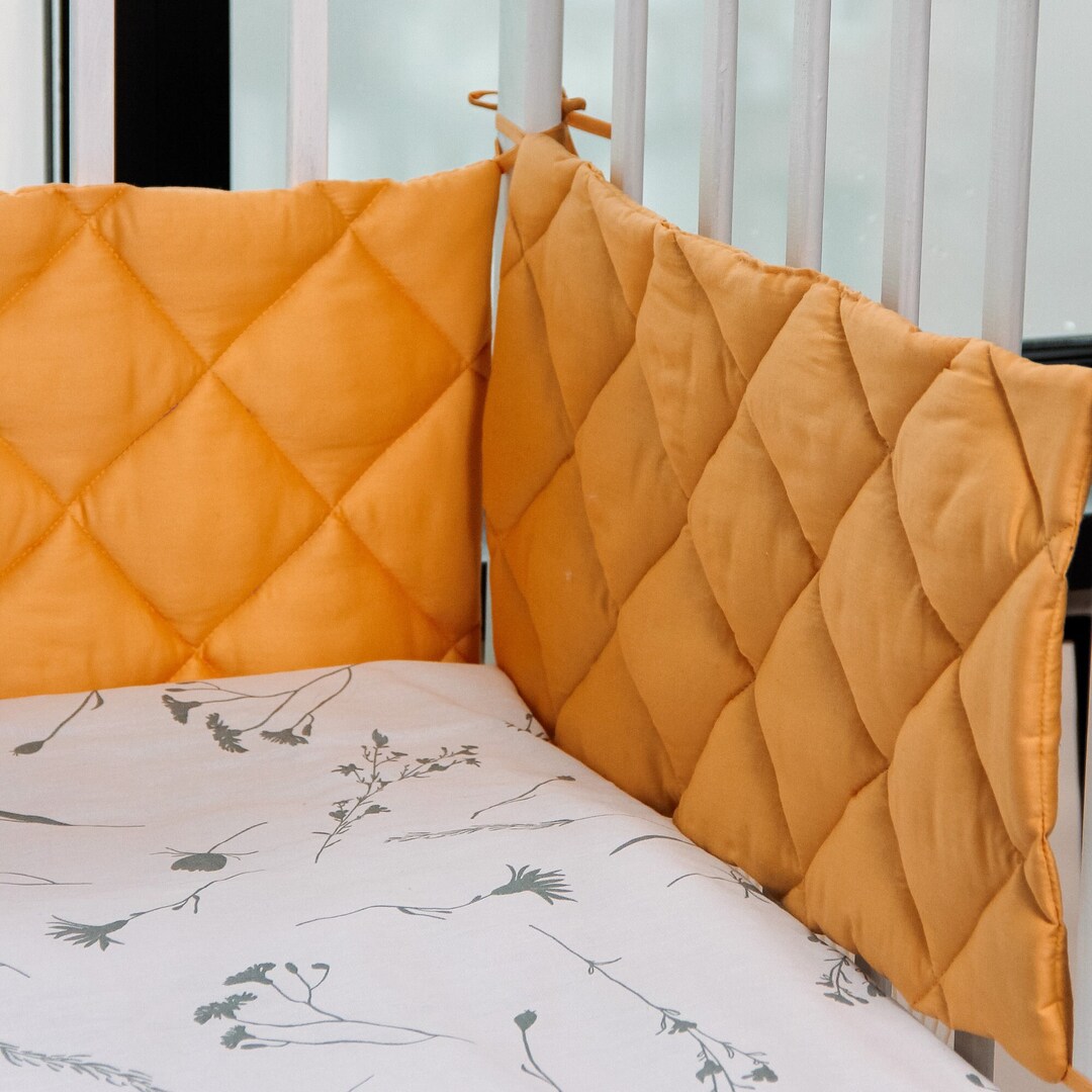 Crib Pillow Barrier Cot Bumper Set Slip Baby Cot Protective Etsy