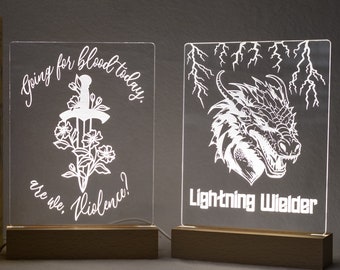 Officially Licensed Fourth Wing LED Stands, LED Dragon Sign, Fourth Wing Bookshelf Decor