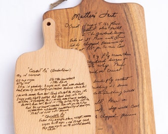 Custom Engraved Recipe Board, Personalized Handwritten Recipe Cutting Board, Family Recipe Board