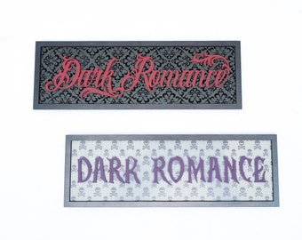 Letreros de romance oscuro para estantería, decoración de romance oscuro gótico con esqueletos, objetos de romance oscuro literarios