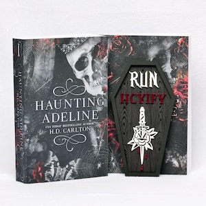 Officially Licensed Haunting Adeline Coffin Bookshelf Signs, Run IICYIFY Bookshelf Decor, Zade Meadows Shelf Sitters, Cat and Mouse Gifts