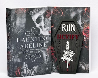 Officially Licensed Haunting Adeline Coffin Bookshelf Signs, Run IICYIFY Bookshelf Decor, Zade Meadows Shelf Sitters, Cat and Mouse Gifts
