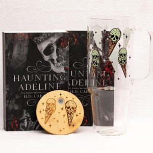Officially Licensed Haunting Adeline 40oz Glass Tumblers, 40oz Cups for Cat & Mouse Duet HD Carlton, Zade Meadows Mint Chocolate Ice Cream