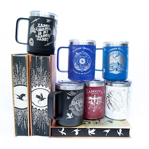 Officially Licensed Fourth Wing Iron Flame Basgiath War College Coffee Mug, 15 oz Insulated Dragon Mug, Fourth Wing Mug, Xaden Mug