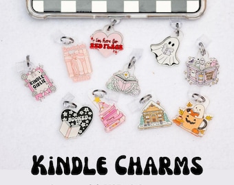 Charm para Kindle, Charm para teléfono, Charm USB, Regalos para amantes de los libros, Accesorios para Kindle, Accesorios para teléfono, Merchandising para amantes de los libros, Charm para tapón antipolvo para Kindle