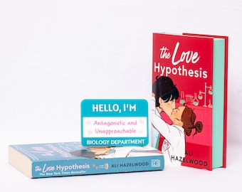 Officially Licensed The Love Hypothesis Dr. Adam Carlsen Antagonistic and Unapproachable Name Tag Bookshelf Sign, Ali Hazelwood Merch Decor