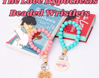 Officially Licensed The Love Hypothesis Beaded Wristlet Keychains, Ali Hazelwood Book Keychains, Adam & Olive Bookish Car Key Holders Kindle