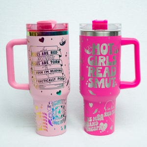 Smutty Bookish Tumblers, 40 oz 30 oz Book Tumblers with Straw, Personalized Smut Cup, Romance Reader Gifts, STFUATTDLAGG Cup