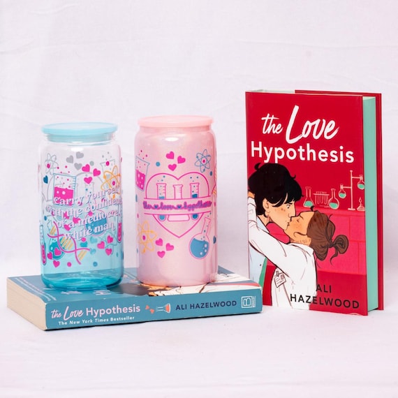Officially Licensed The Love Hypothesis Glass Cups, Ali Hazelwood STEM Romance Cup, Olive Dr. Adam Carlsen Iced Coffee Cup