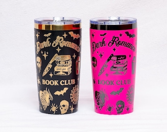 Dark Romance Book Club Tumblers, 20 oz Smut Dark Romance Tumblers with Straw, Bookish Smutty Good Girl Coffee Dark Romance Book Cup 20 ounce