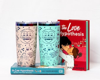Bicchieri The Love Hypothesis con licenza ufficiale, 20 oz Bicchieri Ali Hazelwood con cannuccia, Tazza Adam Olive Coffee Romance Book 20 oz 20 once