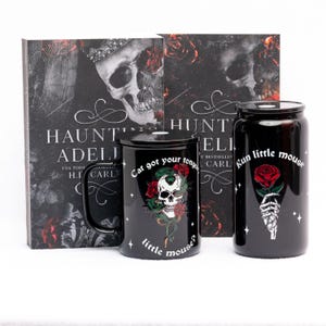 Officially Licensed Haunting Adeline Black Glass Mug and Cups, Dark Romance Cat and Mouse Duet Cups, HD Carlton Cups, Zade Meadows Cup