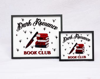 Dark Romance Book Club Bookshelf Sign, Good Girl Dark Romance Merch Decor, Bookshelf Sign Decor, Bookish Merch Trigger Warnings Book Club