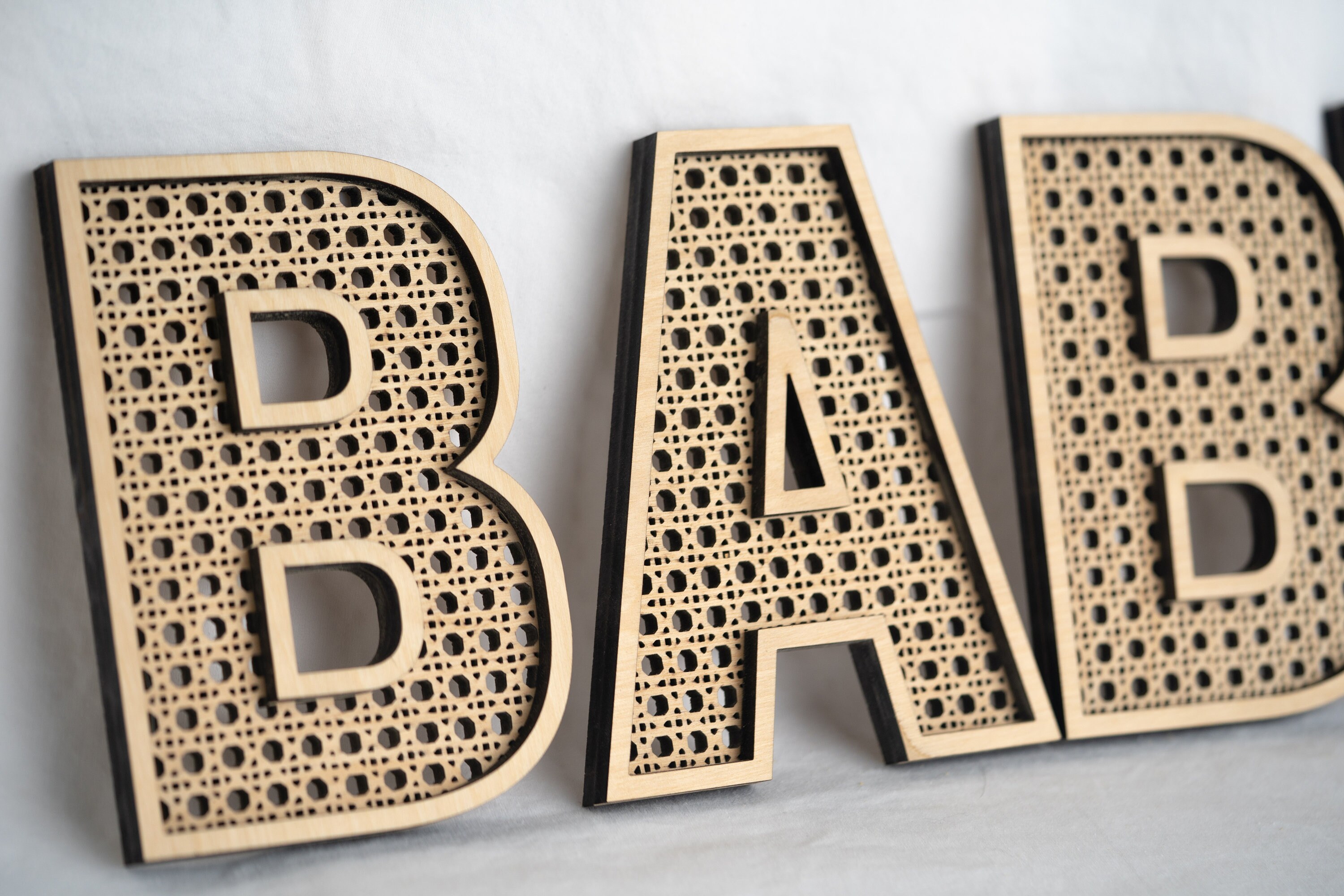 Rattan Letters Faux Rattan Cane Letters for Nursery Boho Etsy
