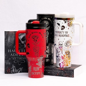 Officially Licensed Cat and Mouse Duet Haunting Adeline Tumblers, 40 oz Zade Meadows Tumblers with Straw, Run Little Mouse Cup 40oz 40 ounce