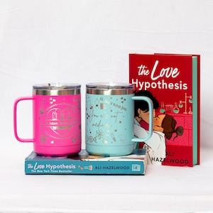 Officially Licensed The Love Hypothesis Coffee Mug, 15 oz Insulated Ali Hazelwood Mug, Dr. Adam Carlsen & Olive Merch, Romance Book Tea Mugs