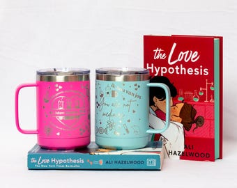Officially Licensed The Love Hypothesis Coffee Mug, 15 oz Insulated Ali Hazelwood Mug, Dr. Adam Carlsen & Olive Merch, Romance Book Tea Mugs