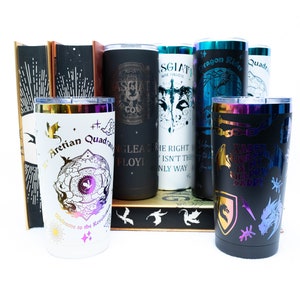 Officially Licensed Fourth Wing Basgiath War College Tumblers, 20 oz Skinny Dragon Tumblers with Straw, Fourth Wing Cup