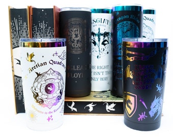 Officially Licensed Fourth Wing Basgiath War College Tumblers, 20 oz Skinny Dragon Tumblers with Straw, Fourth Wing Cup