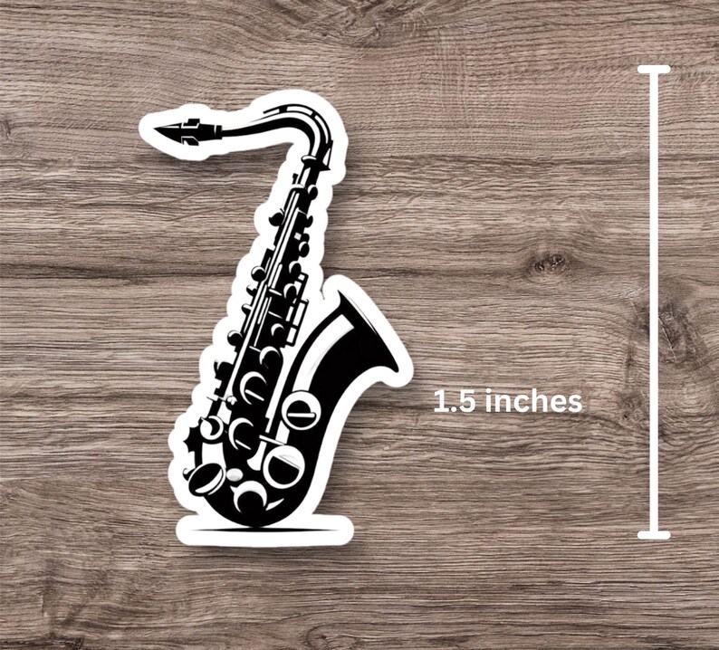 A Black and White Alto Saxophone Water Proof Sticker Etsy Hong Kong