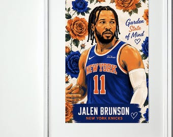 Jalen Brunson New York Knicks Wall Art, Basketball Printable Poster, Knicks Fan Gift, Sports Room Decor, Playoff Wall Art, Digital Download