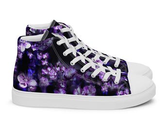 Smoky Violet Women's High Top Canvas Sneakers