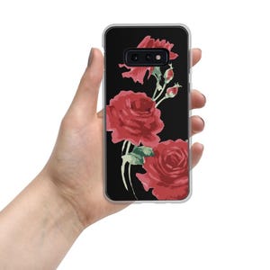 Red Rose (Black Background) Samsung® Phone Case