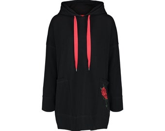 Red Rose Hoodie Dress