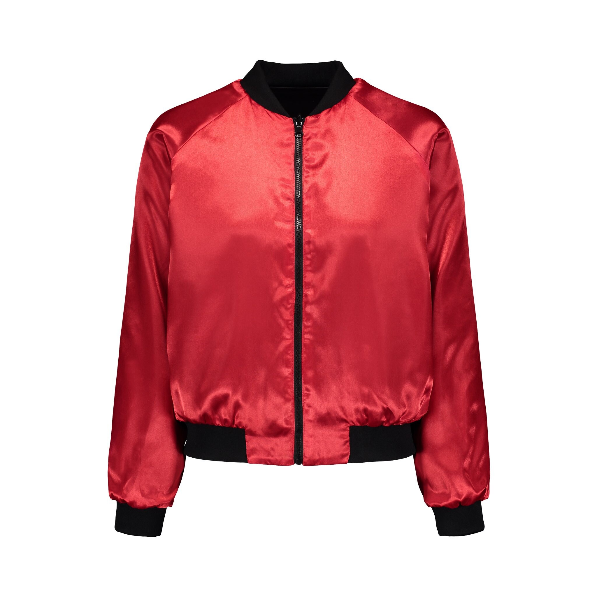 Red Rose Embroidered Reversible Bomber Jacket - Etsy