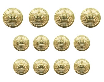ButtonMode Crown Design Metal Blazer Buttons