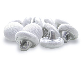 Organza Bridal Bustle Buttons for Wedding Dress and Gown, Fabric Covered with Metal Shank Back, Handmade using Button Mold Press Machine