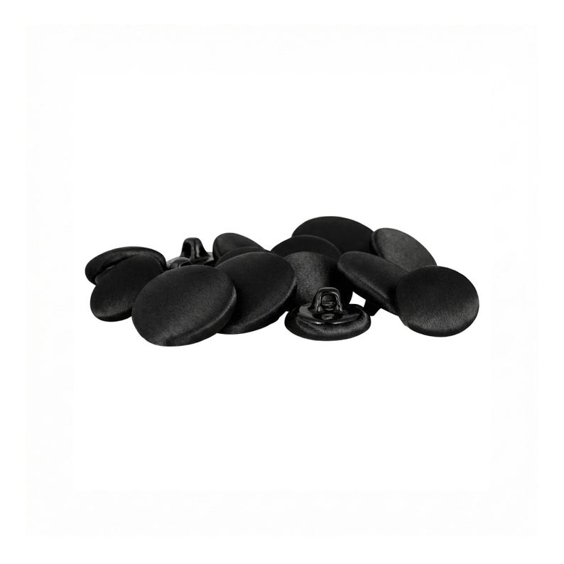 Boutons de costume de smoking de créateur, satin noir de qualité supérieure, faits à la main à l'aide d'une presse à mouler les boutons image 5
