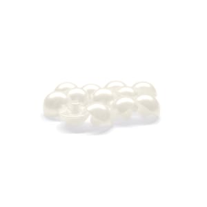Dome Shaped Pearly Bridal Buttons for Wedding Dress and Gown, Pearl Finish with Flat Back Loop Affixture, Machine Made
