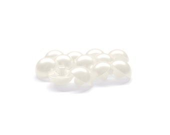 Dome Shaped Pearly Bridal Buttons for Wedding Dress and Gown, Pearl Finish with Flat Back Loop Affixture, Machine Made