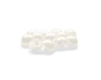 ButtonMode Dome Shaped Pearly Bridal Buttons for Wedding Dress and Gown, Pearl Finish with Flat Back Loop Affixture